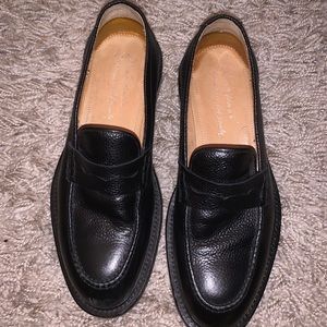 Grained Italian Leather Black Loafers